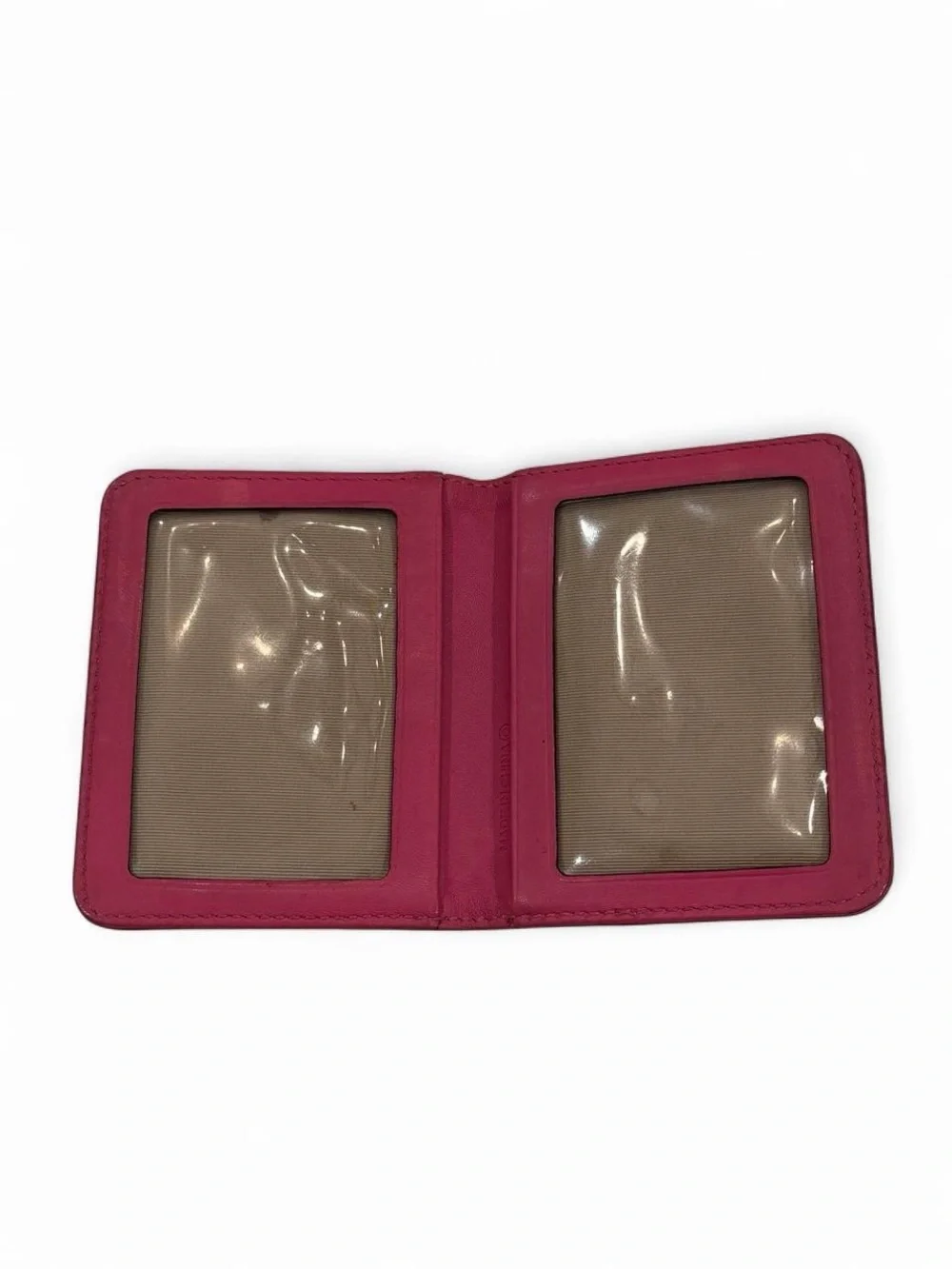 Coach Signature Canvas Card Holder Wallet in Brown with Red Trim